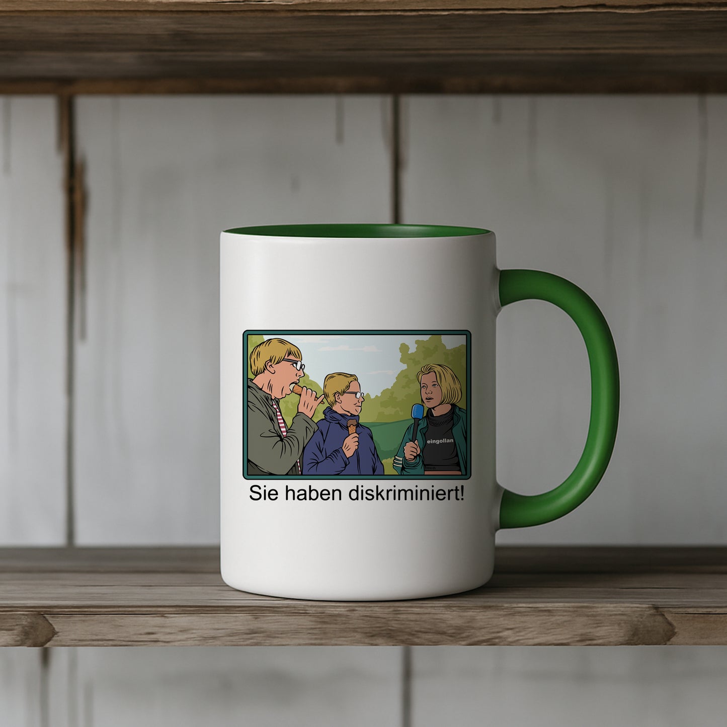 Eingollan „Sie haben diskriminiert!“ Keramik Tasse