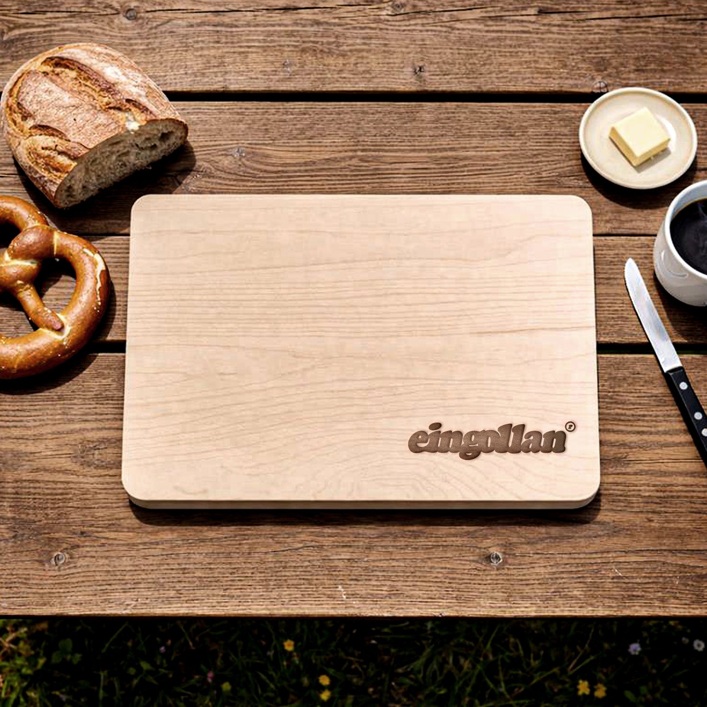 Eingollan Schneidebrett | Frühstücksbrettchen mit Gravur Holzbrett Küchenbrett
