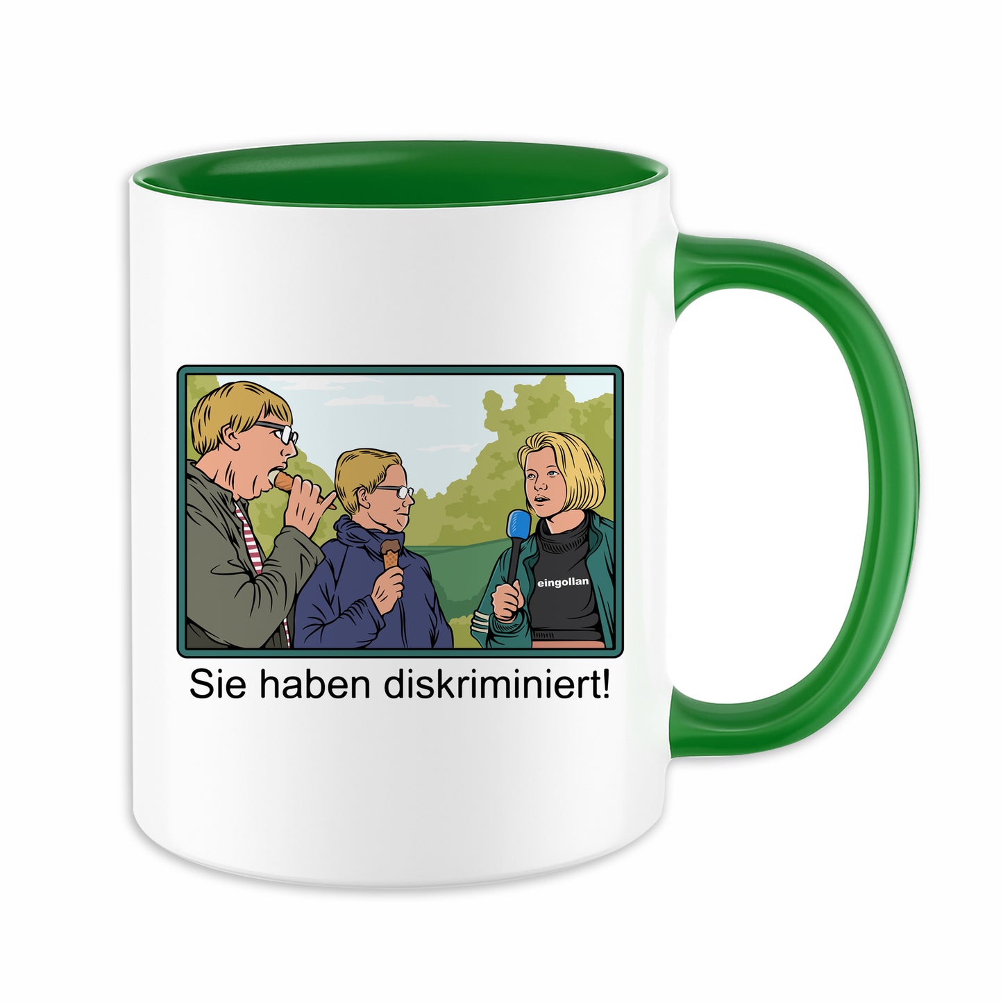 Eingollan „Sie haben diskriminiert!“ Keramik Tasse