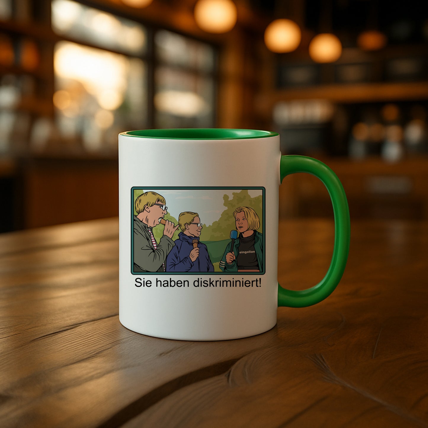 Eingollan „Sie haben diskriminiert!“ Keramik Tasse